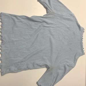 Blue lettuce sleeve top - urban planet